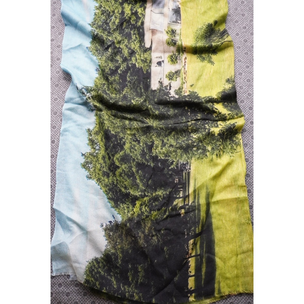 100% Cashmere Wrap Scarf by Wanderings - Nature Scene Soft Luxury 28" x 78"